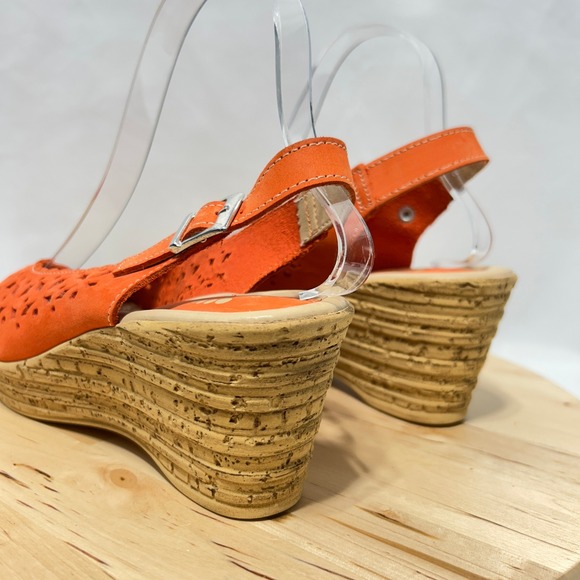Spring Step Women's Chaya Orange Wedge Open Toe Sandal NWOB - Size 40 EUR & 9 US - Picture 5 of 10
